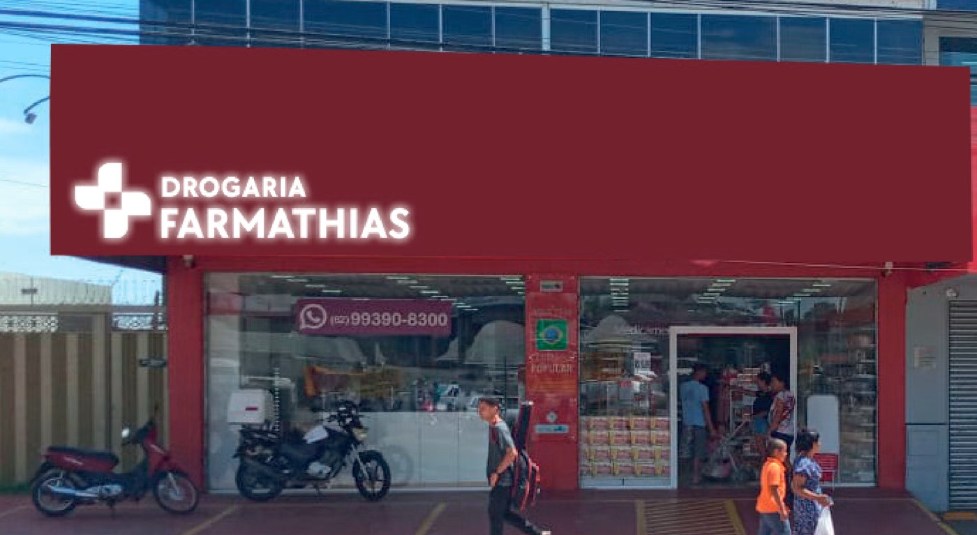 Fachada da Drogaria Farmathias em Aparecida de Goiânia